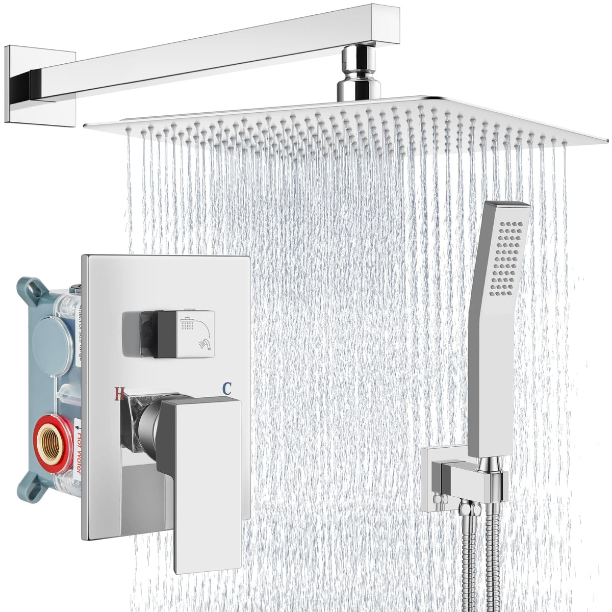 Aolemi Shower Faucet Set with Handheld Matte Black 8 Inch Head