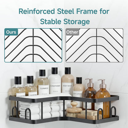 Veken Corner Shower Caddy 3-Pack, Advanced Rustproof Design&Stable Storage