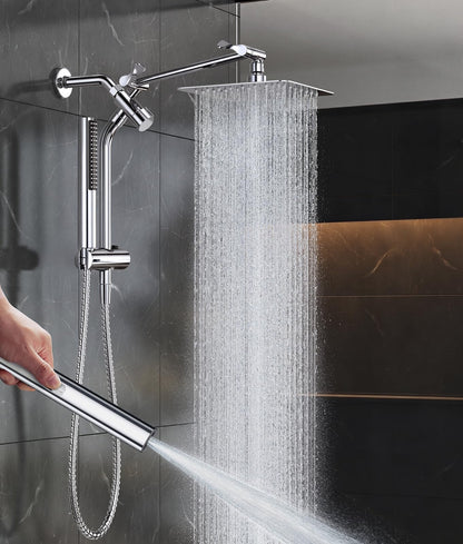 Veken All Metal 10"Luxurious Rain Shower Head with Handheld Spary,Power Jet