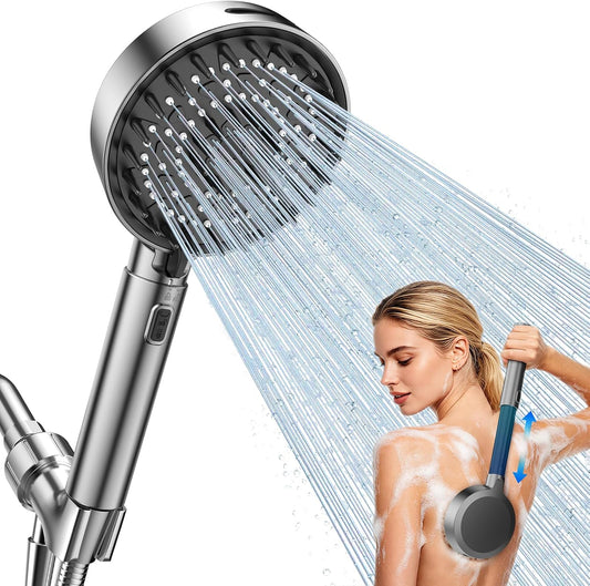FEELSO Shower Head with Handheld, 5” High Pressure Hand held Showerhead