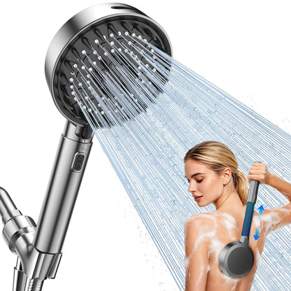 FEELSO Shower Head with Handheld, 5” High Pressure Hand held Showerhead