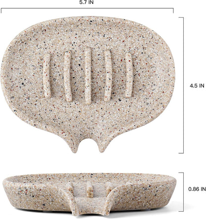 Self Draining Soap Dish for Shower & Bathroom Sink with Drain