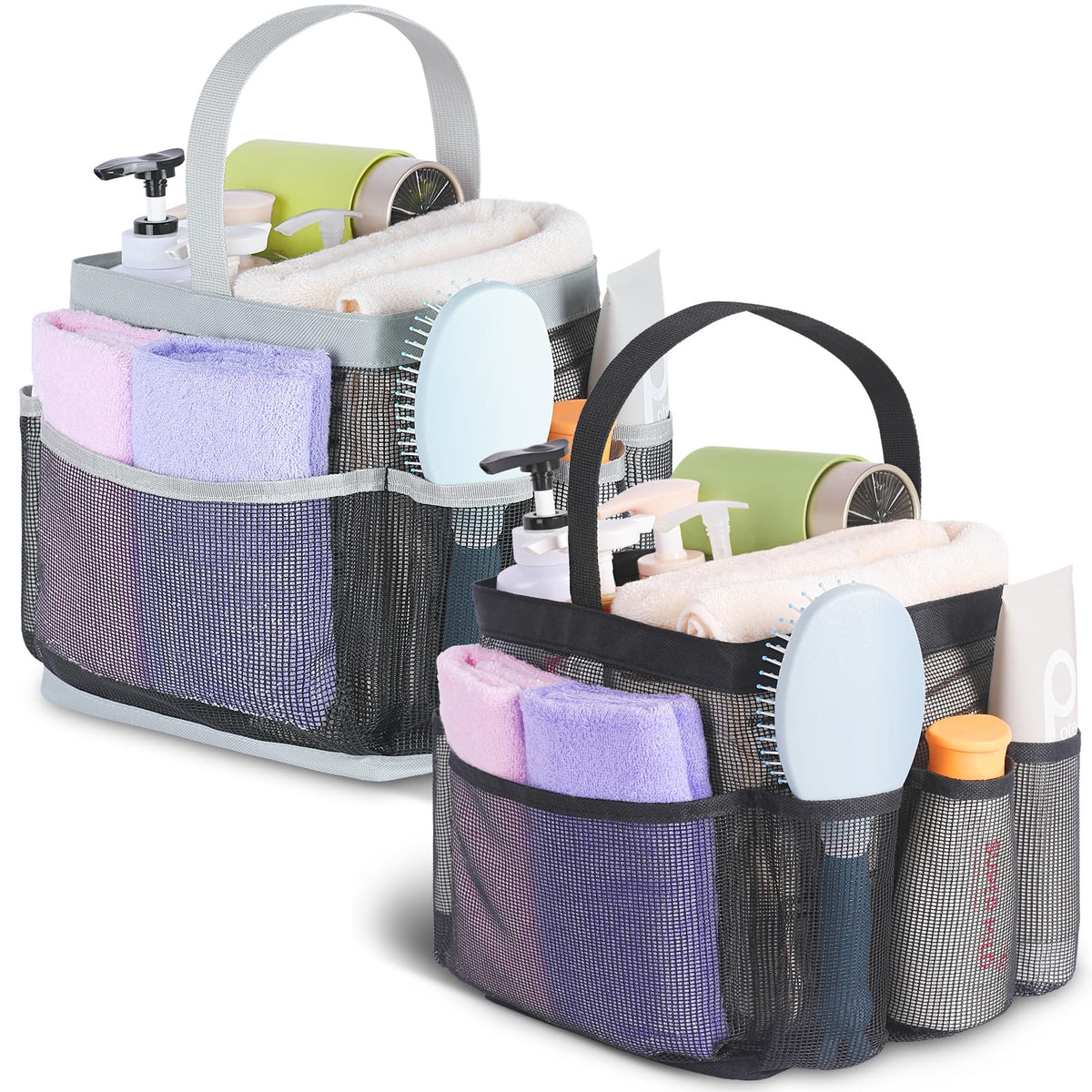 EUDELE Mesh Shower Caddy Portable for College Dorm Room Essentials, Shower Caddy Dorm with 9-Pocket Large Capacity for Beach, Swimming, Gym, Camping, Travel essentials