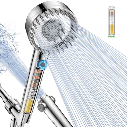 Filtered Shower Head with Handheld 4PCS Filters ShowerHead
