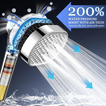 Filtered Shower Head with Handheld,High Pressure 4 Mode Shower with Filters