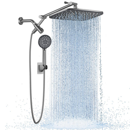 Veken 11.8" High Pressure Shower Head with Handheld, Metal Core Fittings
