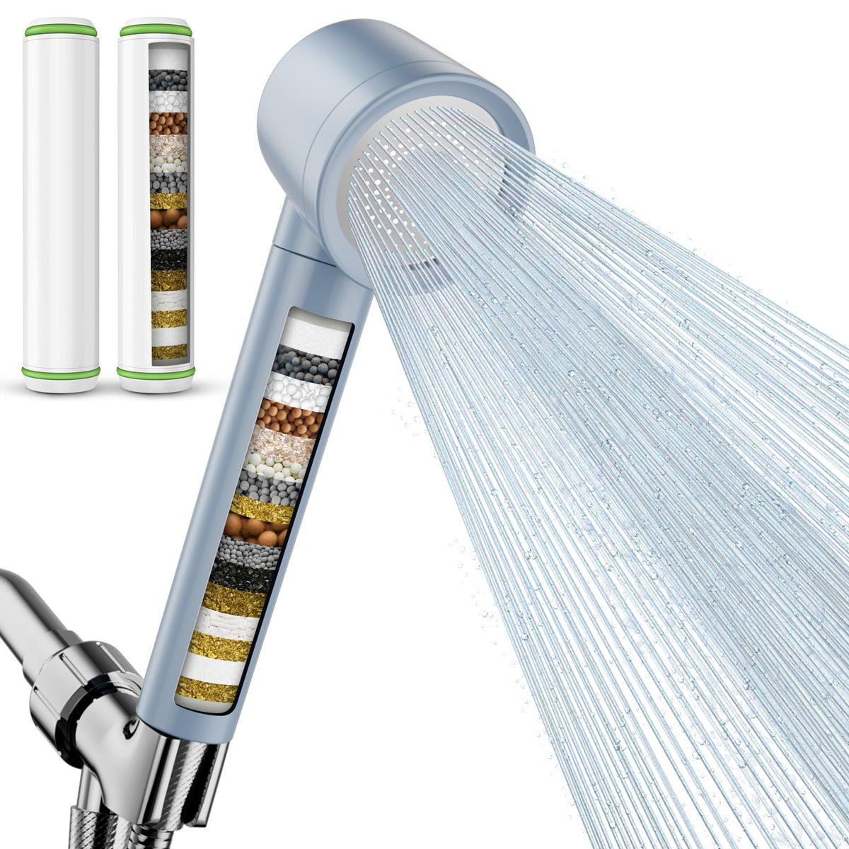 Filtered Shower Head with Handheld 4PCS Filters ShowerHead
