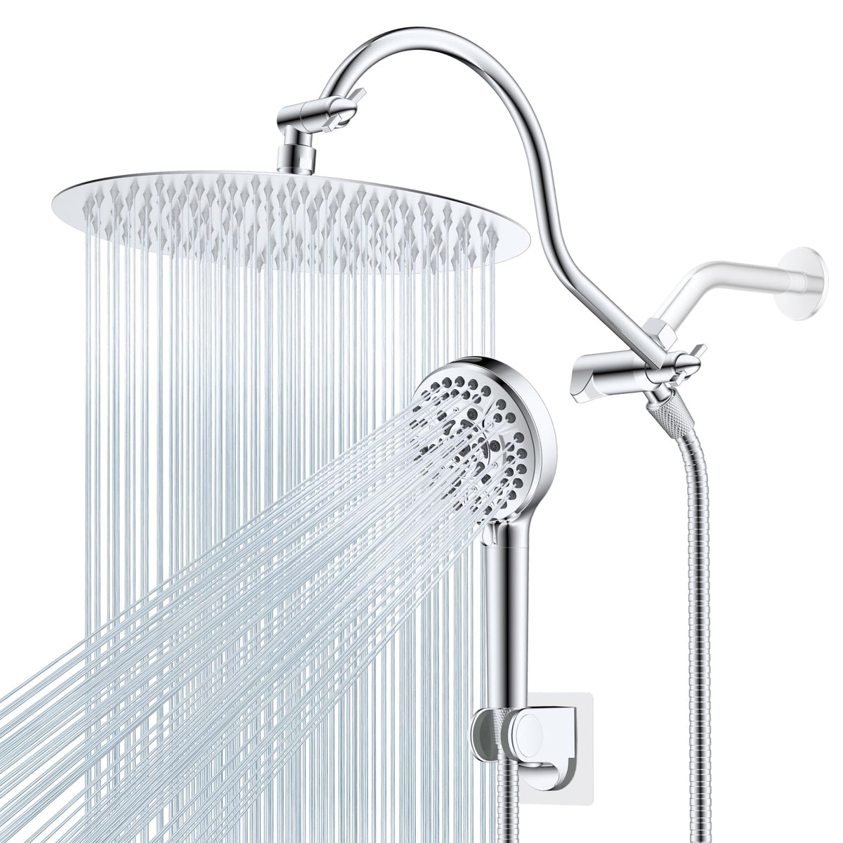 Hibbent All Metal cUPC Certified Shower Head, 10'' Rainfall Shower Head