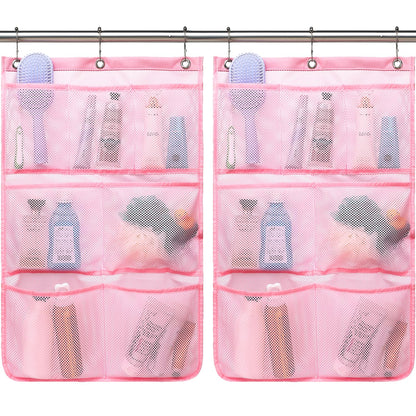 Fammart Mesh Shower Caddy Portable for College Dorm Room Essentials, Odorless Polyester Large Shower Tote Bag with Dual Handles, 8-Pocket Quick-Dry Toiletry Organizer for Travel, Beach, Camping, Gym