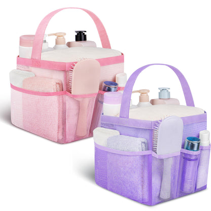 Mesh Shower Caddy Portable - 9 Pockets for College Dorm Room Essential