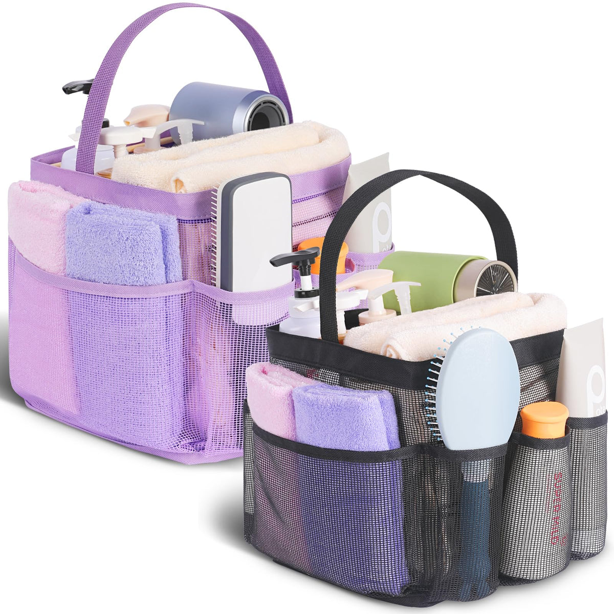 EUDELE Mesh Shower Caddy Portable for College Dorm Room Essentials, Shower Caddy Dorm with 9-Pocket Large Capacity for Beach, Swimming, Gym, Camping, Travel essentials