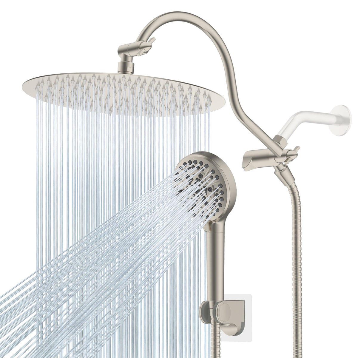 Hibbent All Metal cUPC Certified Shower Head, 10'' Rainfall Shower Head