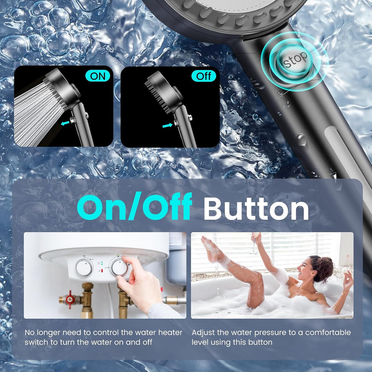 Filtered Shower Head with Handheld, High Pressure Showerhead with Filters