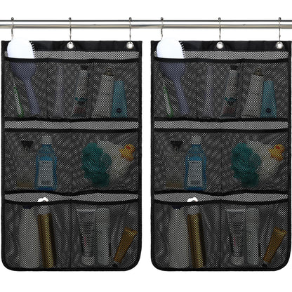 Fammart Mesh Shower Caddy Portable for College Dorm Room Essentials, Odorless Polyester Large Shower Tote Bag with Dual Handles, 8-Pocket Quick-Dry Toiletry Organizer for Travel, Beach, Camping, Gym