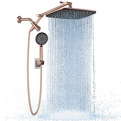 Veken 11.8" High Pressure Shower Head with Handheld, Metal Core Fittings