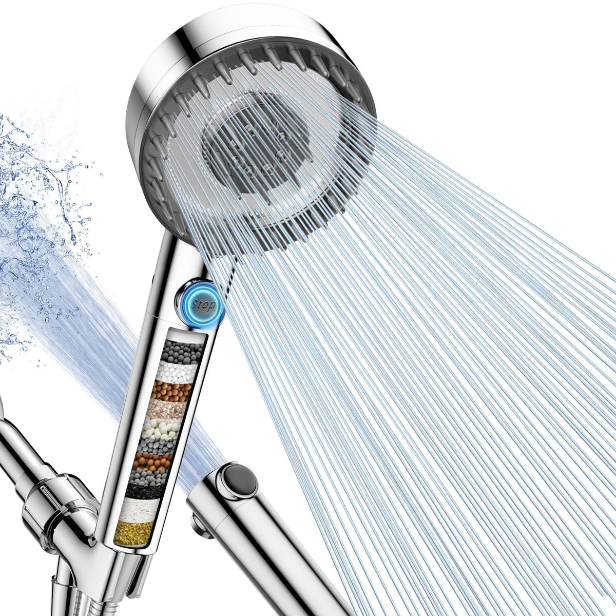 Filtered Shower Head with Handheld, High Pressure Showerhead with Filters