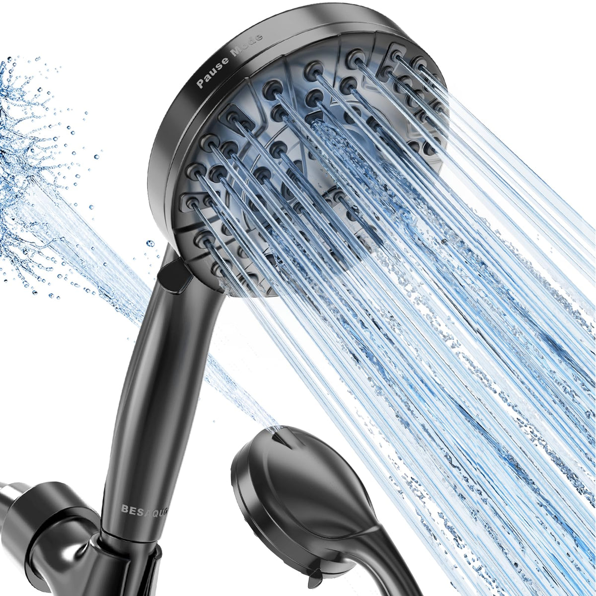 BESAQUO 9 Functions High Pressure Handheld Shower Head with Power Wash