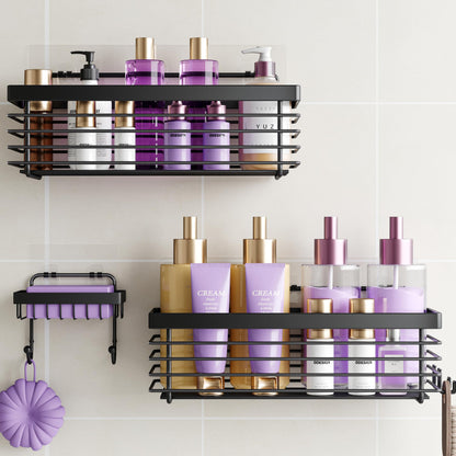 ODesign Shower Caddy Adhesive Stainless Steel Storage Organizers (Silver, 3 Pack)
