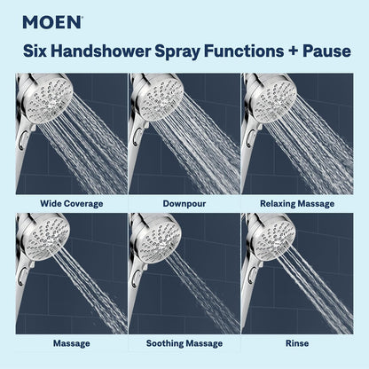 Moen 26009SRN Engage Magnetix 2-in-1 Combo Rain Showerhead with Handheld Spray, Magnetic Docking System, Spot Resist Brushed Nickel, 6-Spray Settings, 2.5 GPM