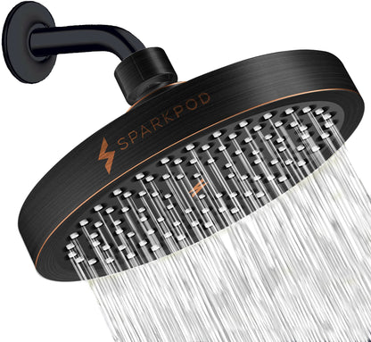 SparkPod Rain Shower Head, 6 Inch Round, Luxury Polished Chrome Finish