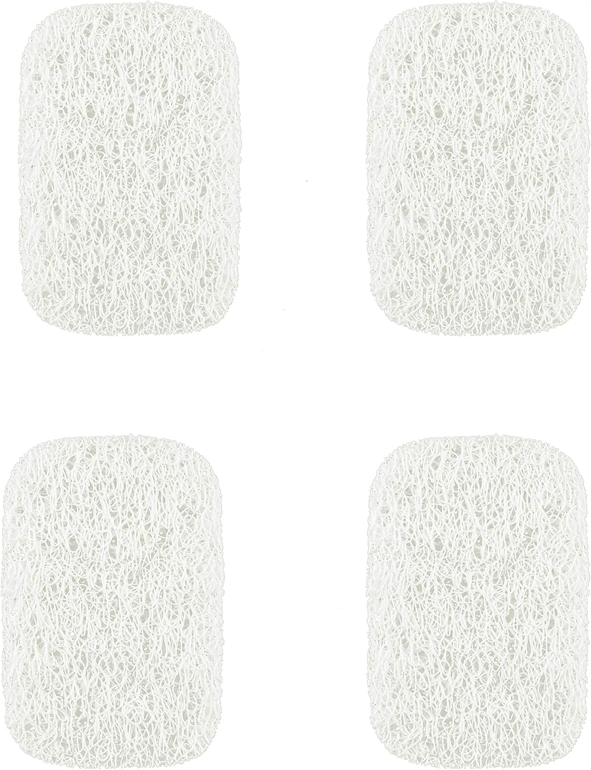 Snowkingdom 4 Pack White Soap Saver Holder for Bar Soap Shower Bathroom Dish Self Draining Lift Pad Porous Construction air circulate 2.9" x 4.5" PVC Non-BPA Non-Slip Durable