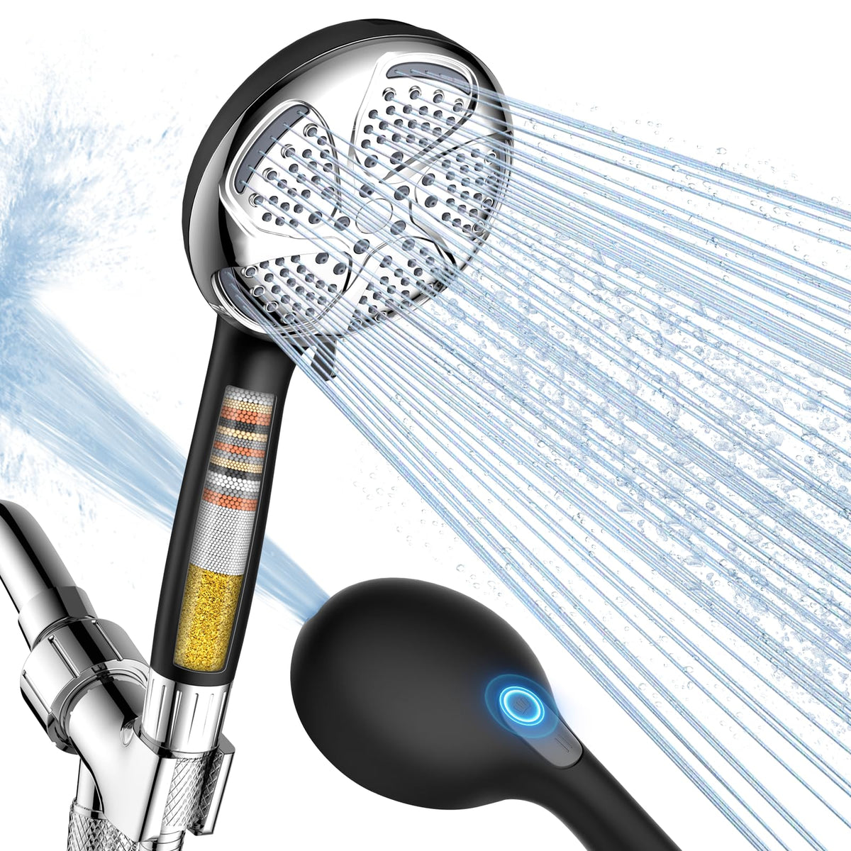 Filtered Shower Head with Handheld, High Pressure 7 Mode Shower Heads