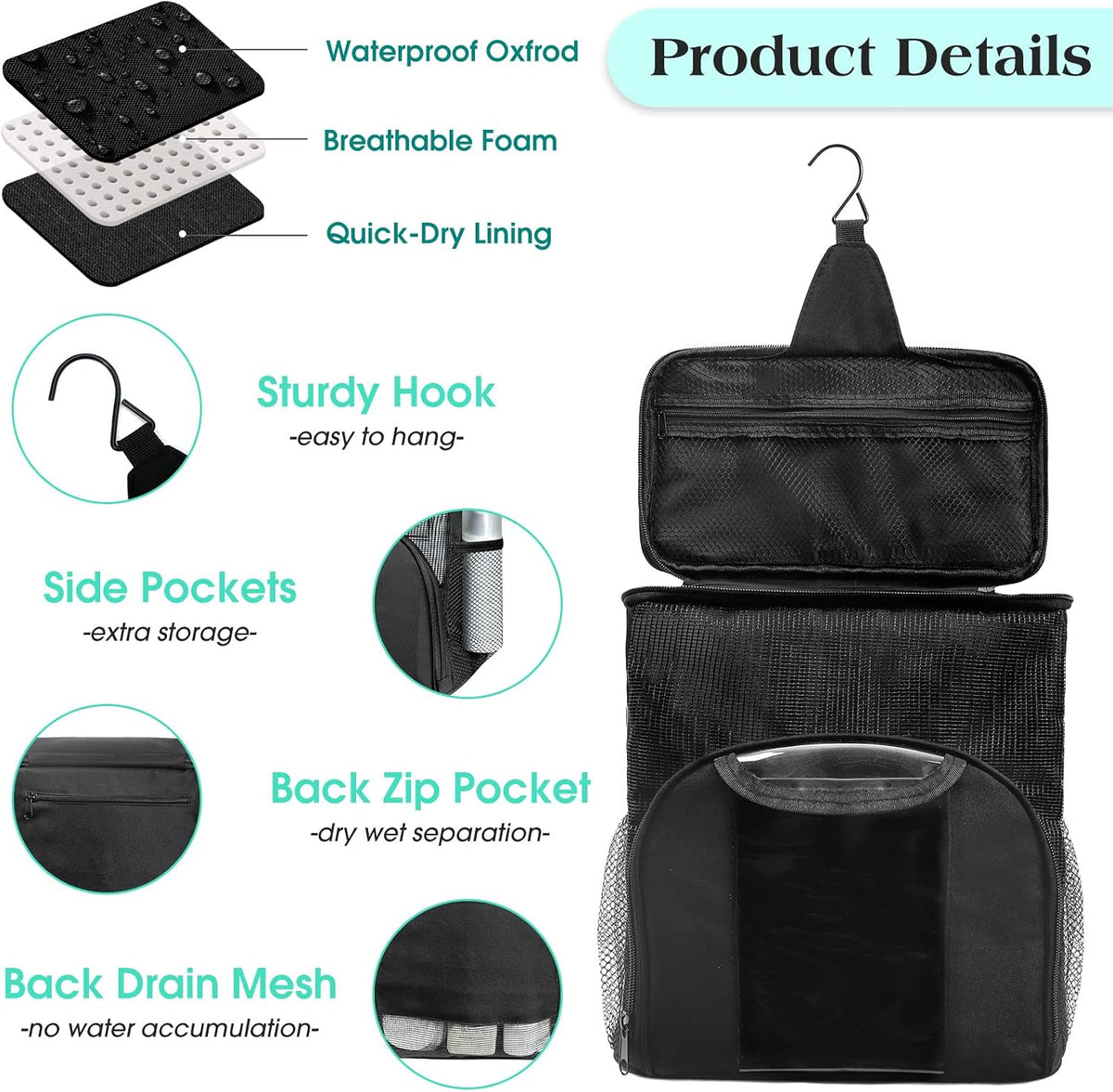 Attmu Mesh Shower Caddy Portable Dorm Room Essentials, Toiletry Tote Bag