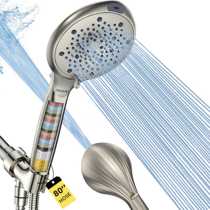 FASDUNT Shower Head with Handheld, High Pressure Showerhead with Long Hose