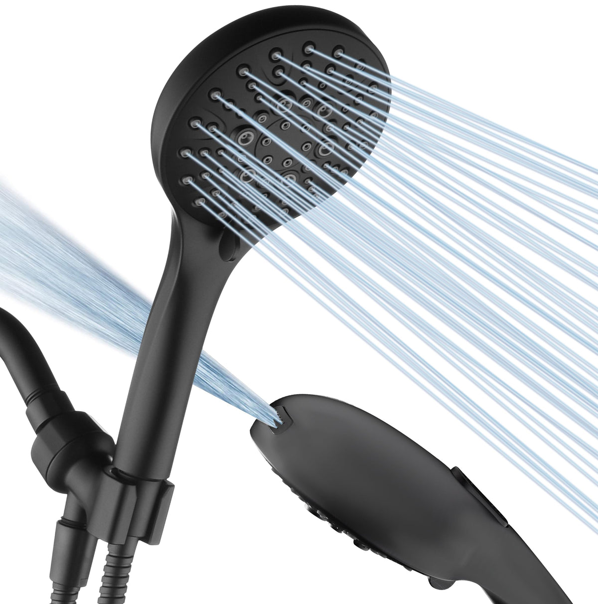 BRIGHT SHOWERS High Pressure Shower Head with Handheld, 9 Spray Settings Showerhead Built in Power Wash to Clean Tub and Pets, Extra Long 69" Hose, Adjustable Bracket, Oil-Rubbed Bronze