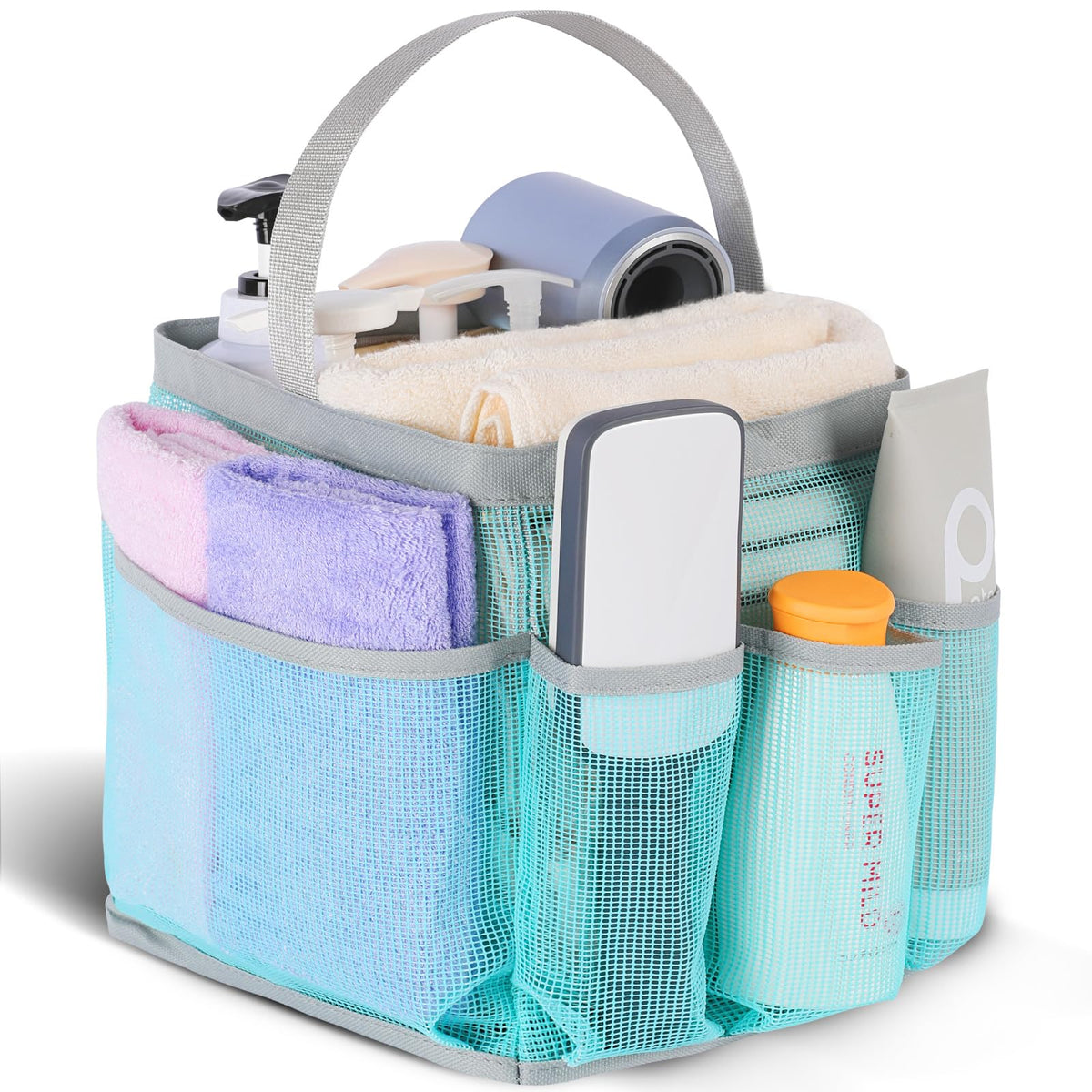 EUDELE Mesh Shower Caddy Portable for College Dorm Room Essentials, Shower Caddy Dorm with 9-Pocket Large Capacity for Beach, Swimming, Gym, Camping, Travel essentials
