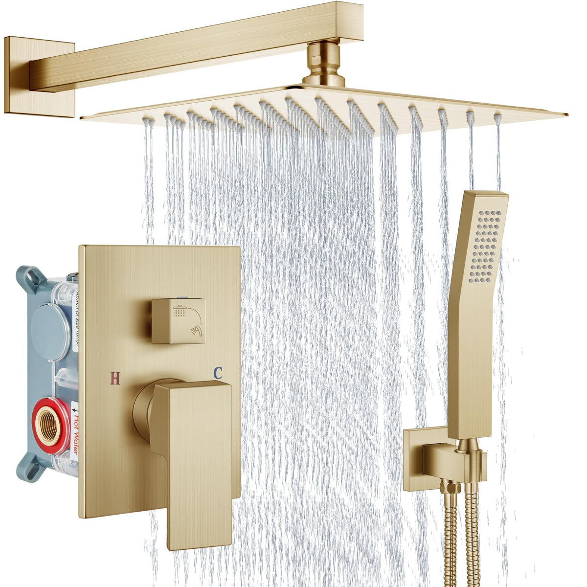 Aolemi Shower Faucet Set with Handheld Matte Black 8 Inch Head
