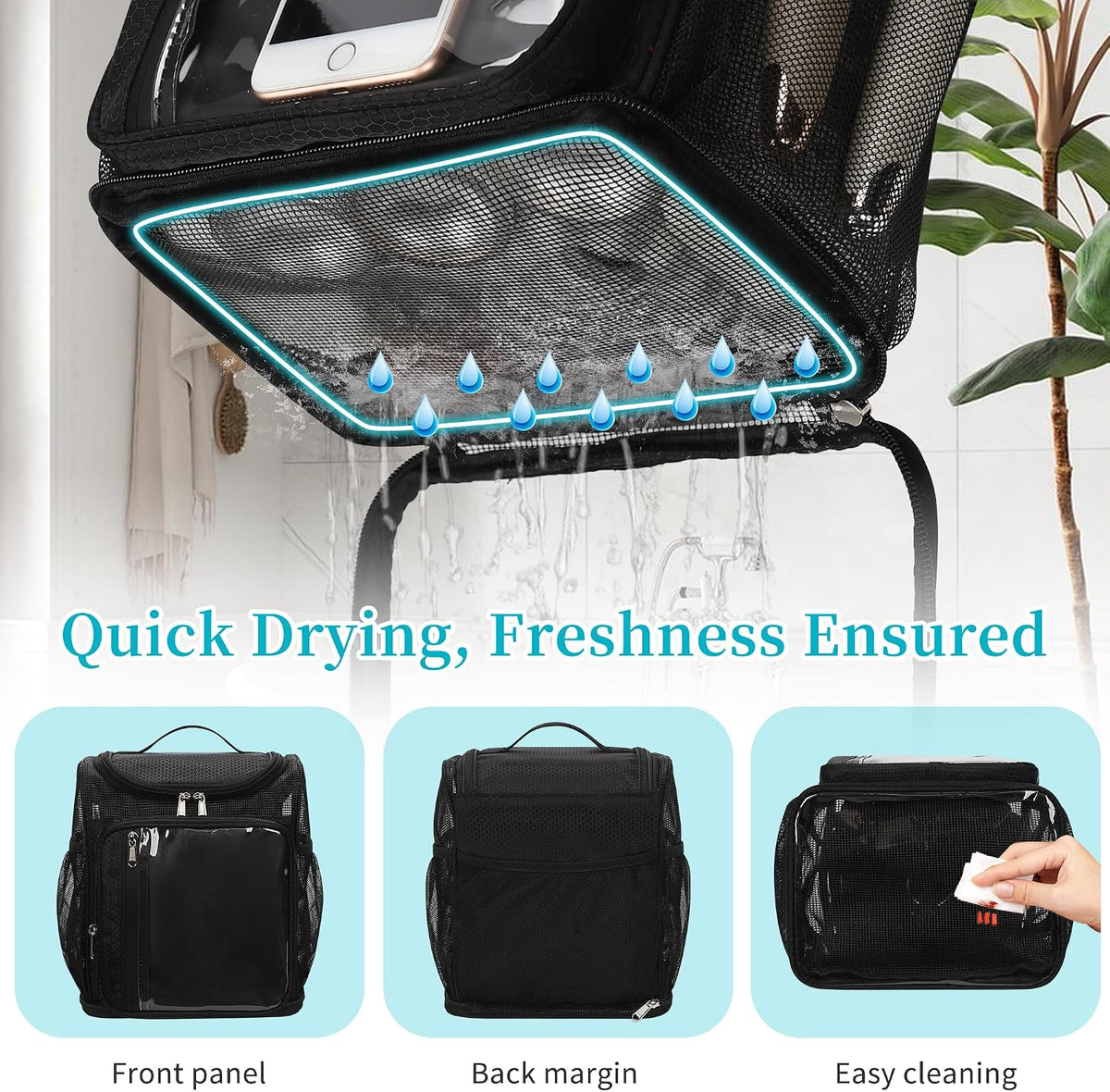 Bagmoly Hanging Shower Caddy Portable - Travel Toiletry Bag for College