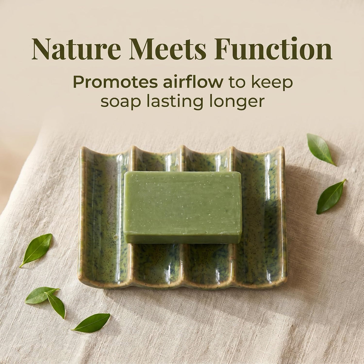 Ceramic Soap Dish, Draining Bar Soap Holder for Shower & Bathroom