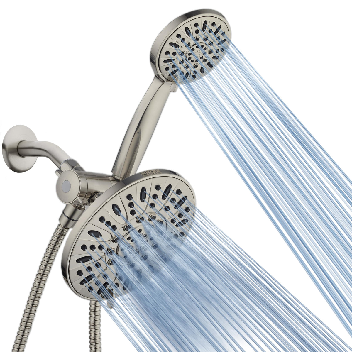 AquaDance 7" Premium High Pressure 3-Way Rainfall Combo for The Best of Both Worlds - Enjoy Luxurious Rain Showerhead and 6-Setting Hand Held Shower Separately or Together - Chrome Finish - 3328