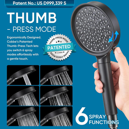Cobbe Filtered Shower Head with Handheld, Water Softener for Hard Water