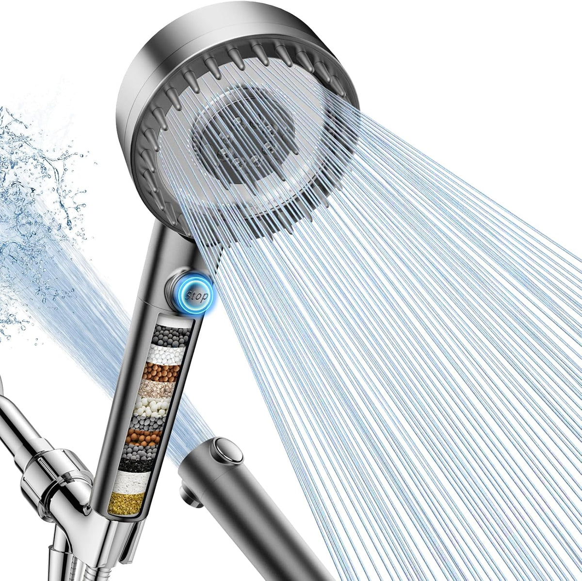 Filtered Shower Head with Handheld, High Pressure Showerhead with Filters
