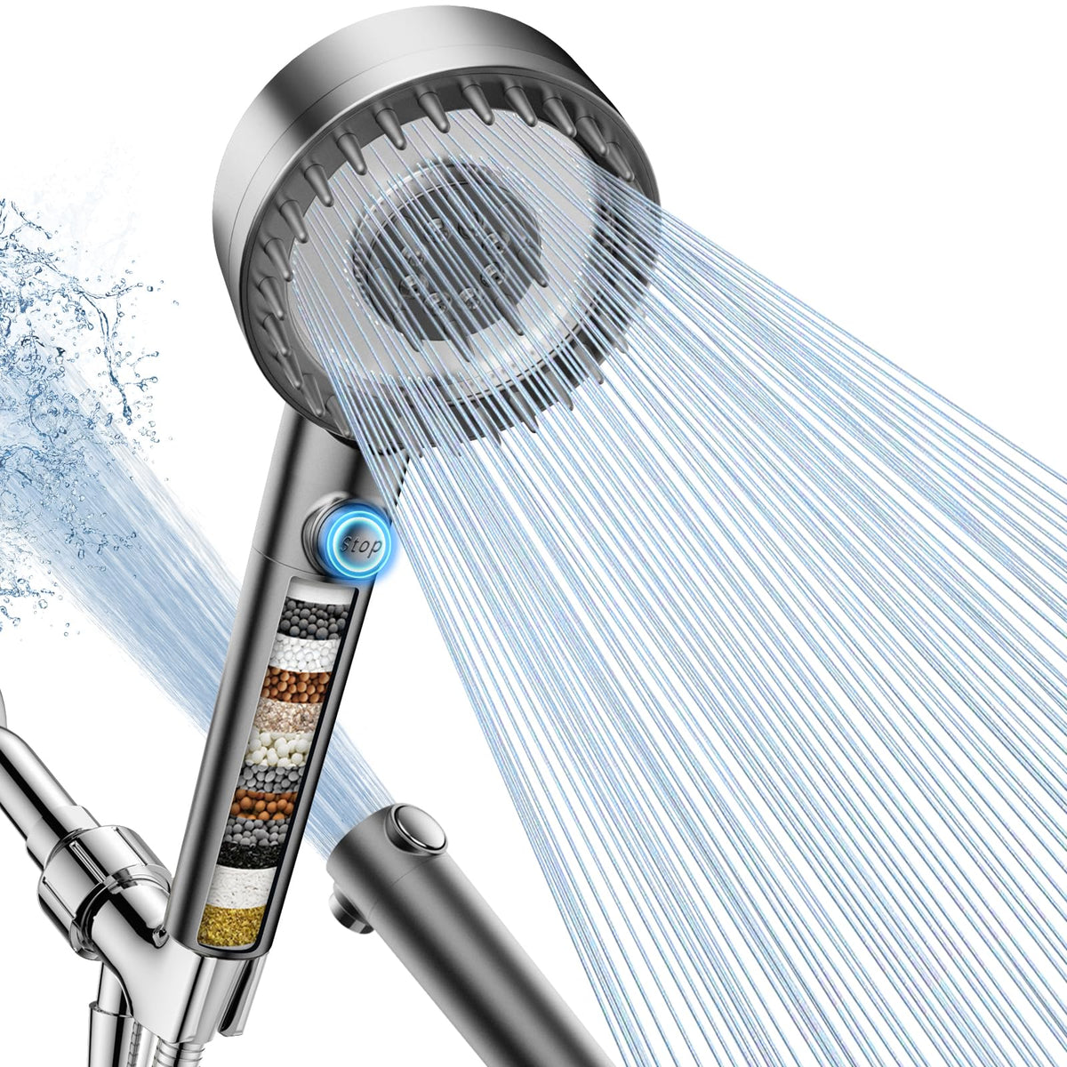 Filtered Shower Head with Handheld, High Pressure Showerhead with Filters