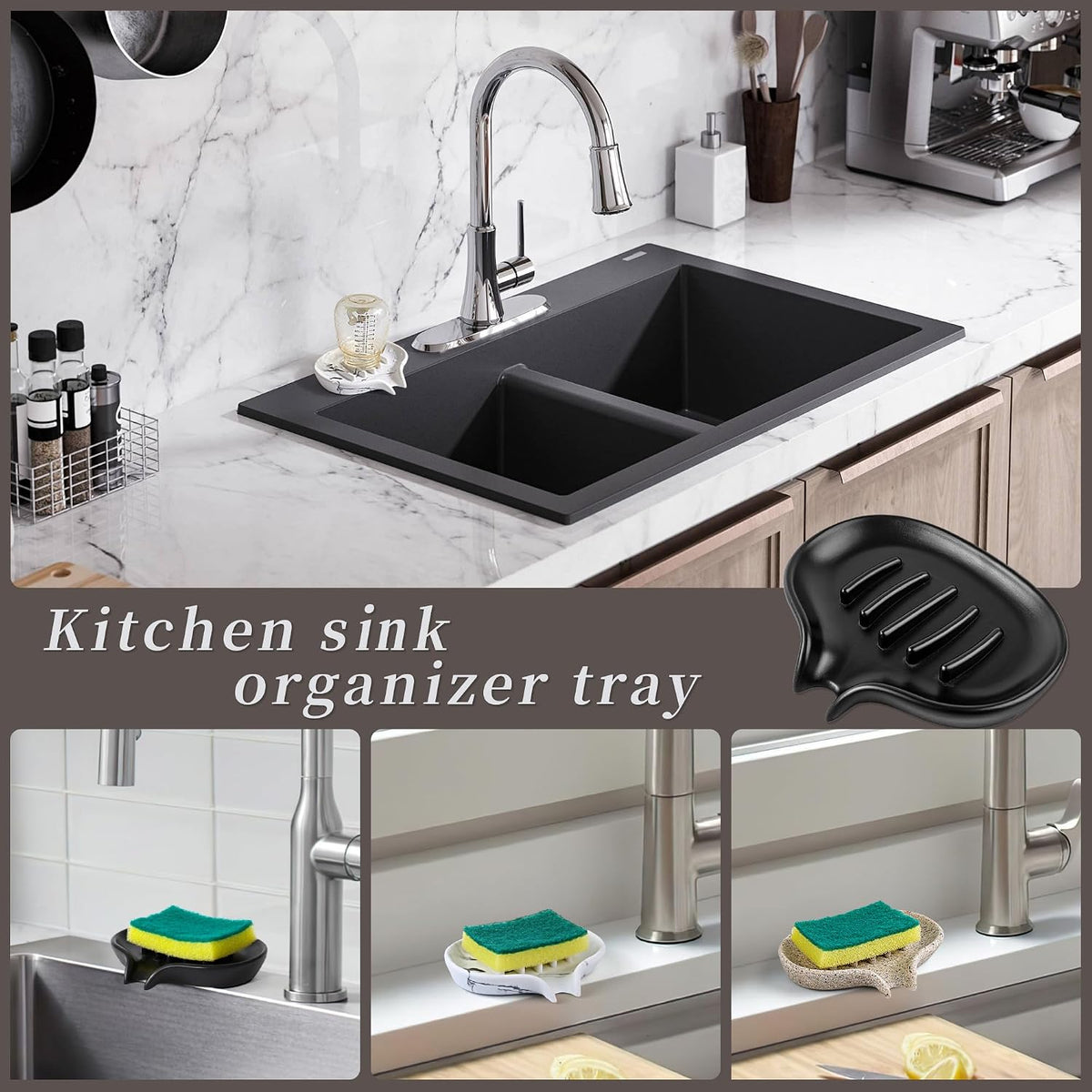 Self Draining Soap Dish for Shower & Bathroom Sink with Drain