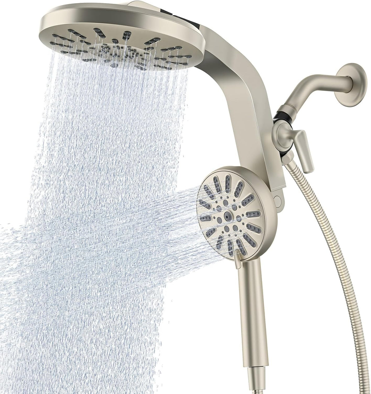 INAVAMZ High Pressure Magnetic Shower Head with Handheld Combo Light Nickel