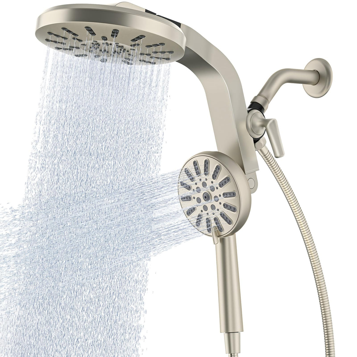 INAVAMZ High Pressure Magnetic Shower Head with Handheld Combo Light Nickel