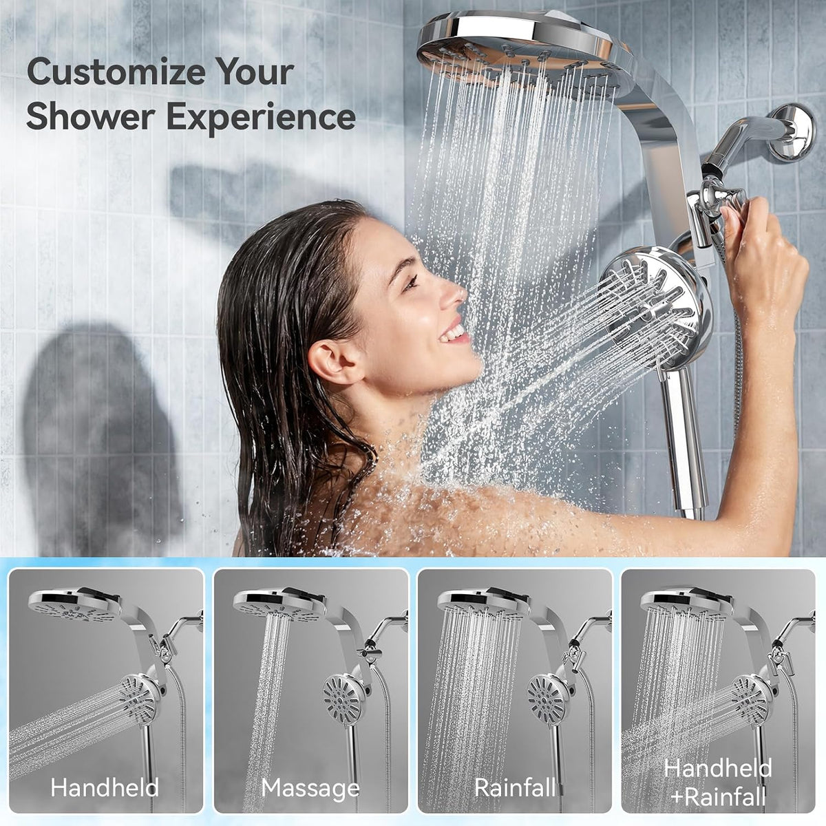 INAVAMZ High Pressure Magnetic Shower Head with Handheld Combo Chrome