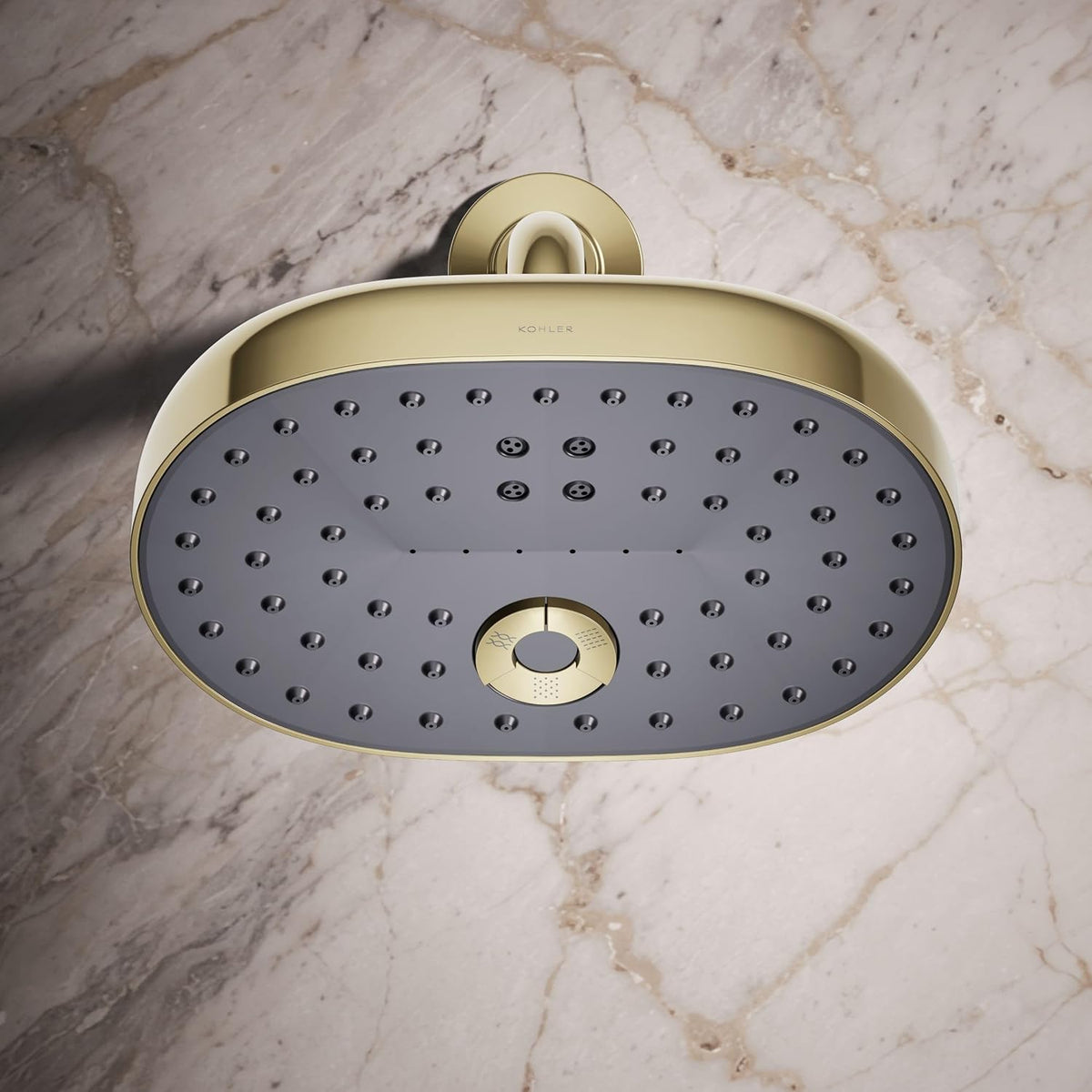 Kohler 26290-G-AF Statement® Three-function showerhead, 1.75 gpm, Vibrant French Gold