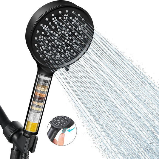 Cobbe Filtered Shower Head with Handheld, Water Softener for Hard Water