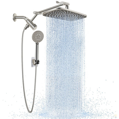 Veken 11.8" High Pressure Shower Head with Handheld, Metal Core Fittings