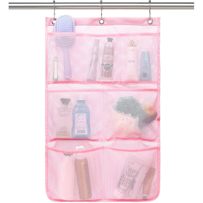Fammart Mesh Shower Caddy Portable for College Dorm Room Essentials, Odorless Polyester Large Shower Tote Bag with Dual Handles, 8-Pocket Quick-Dry Toiletry Organizer for Travel, Beach, Camping, Gym