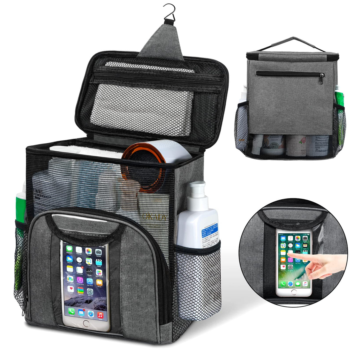 Attmu Mesh Shower Caddy Portable Dorm Room Essentials, Toiletry Tote Bag