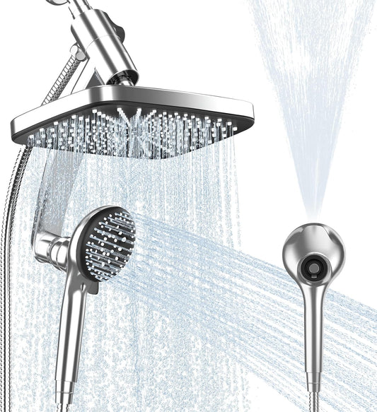 12 Inch High Pressure Rain Shower Head Combo,9 Settings Shower Handheld