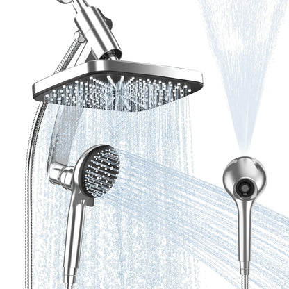 12 Inch High Pressure Rain Shower Head Combo,9 Settings Shower Handheld