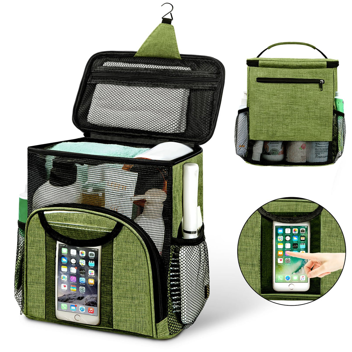 Attmu Mesh Shower Caddy Portable Dorm Room Essentials, Toiletry Tote Bag