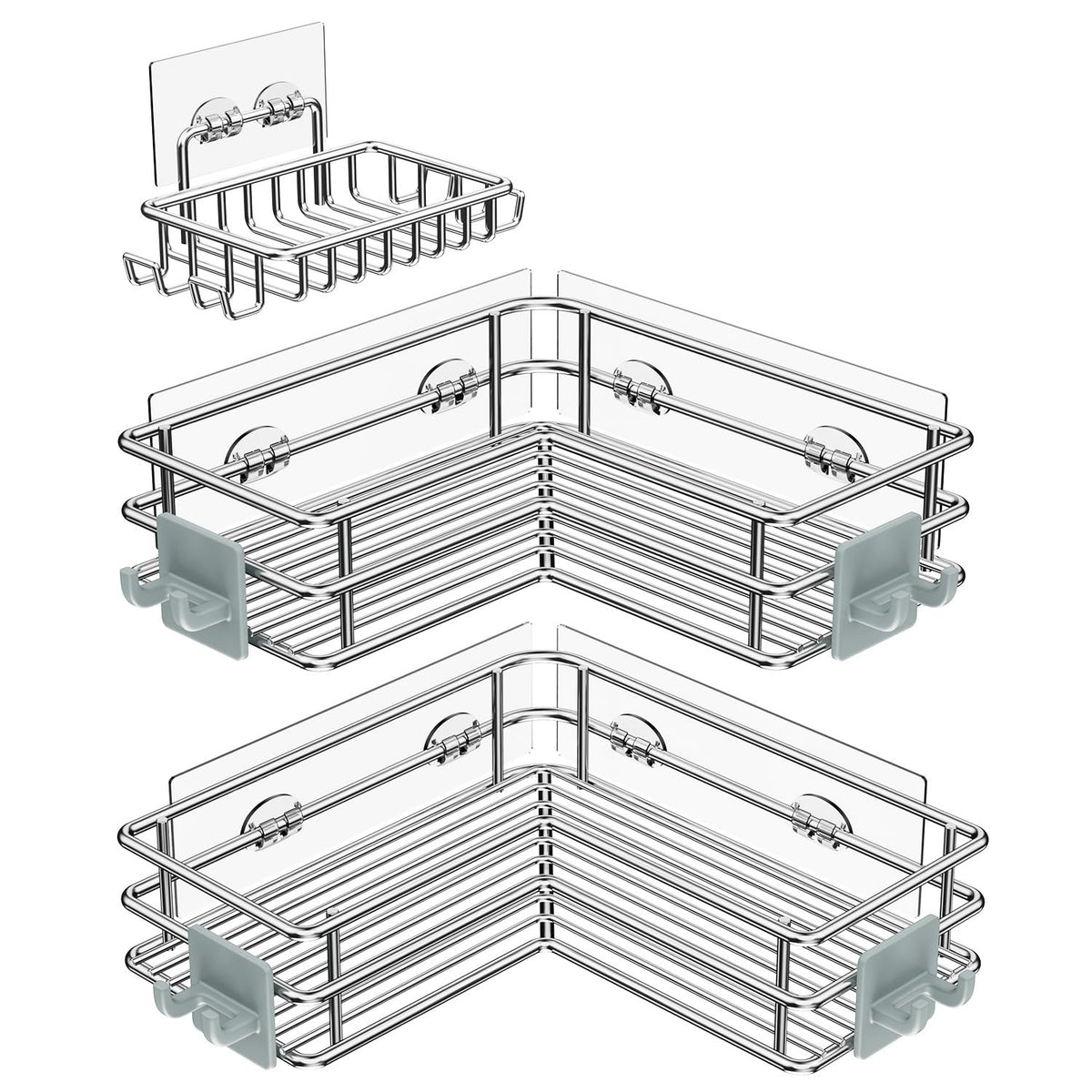 Nieifi Corner Shower Shelves, Adhesive Shower Caddy, Bathroom Organization